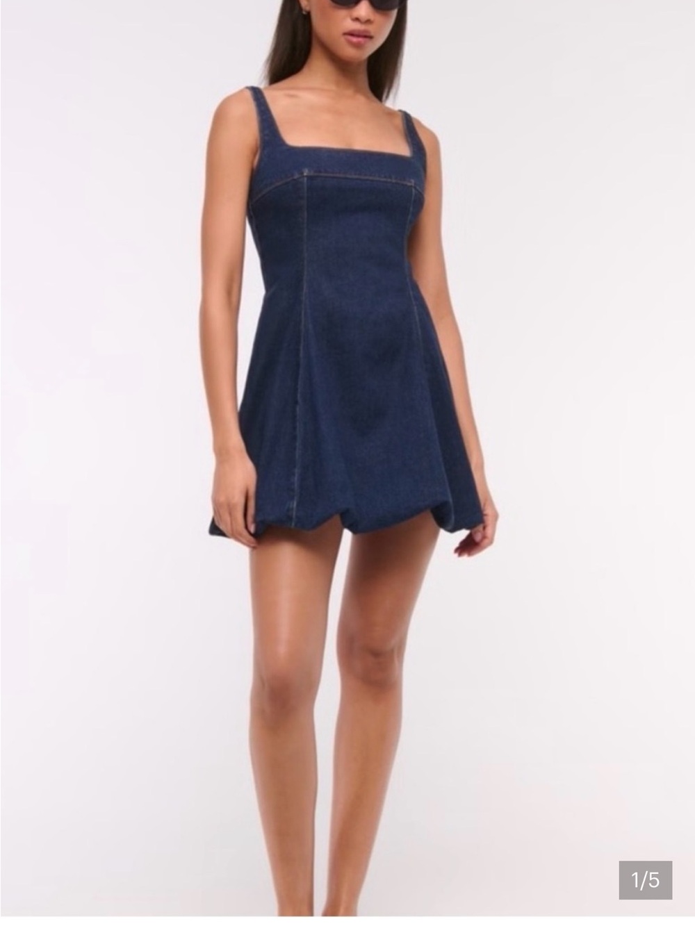 Abercrombie & Fitch bubble hem denim dress - Picture 2 of 15